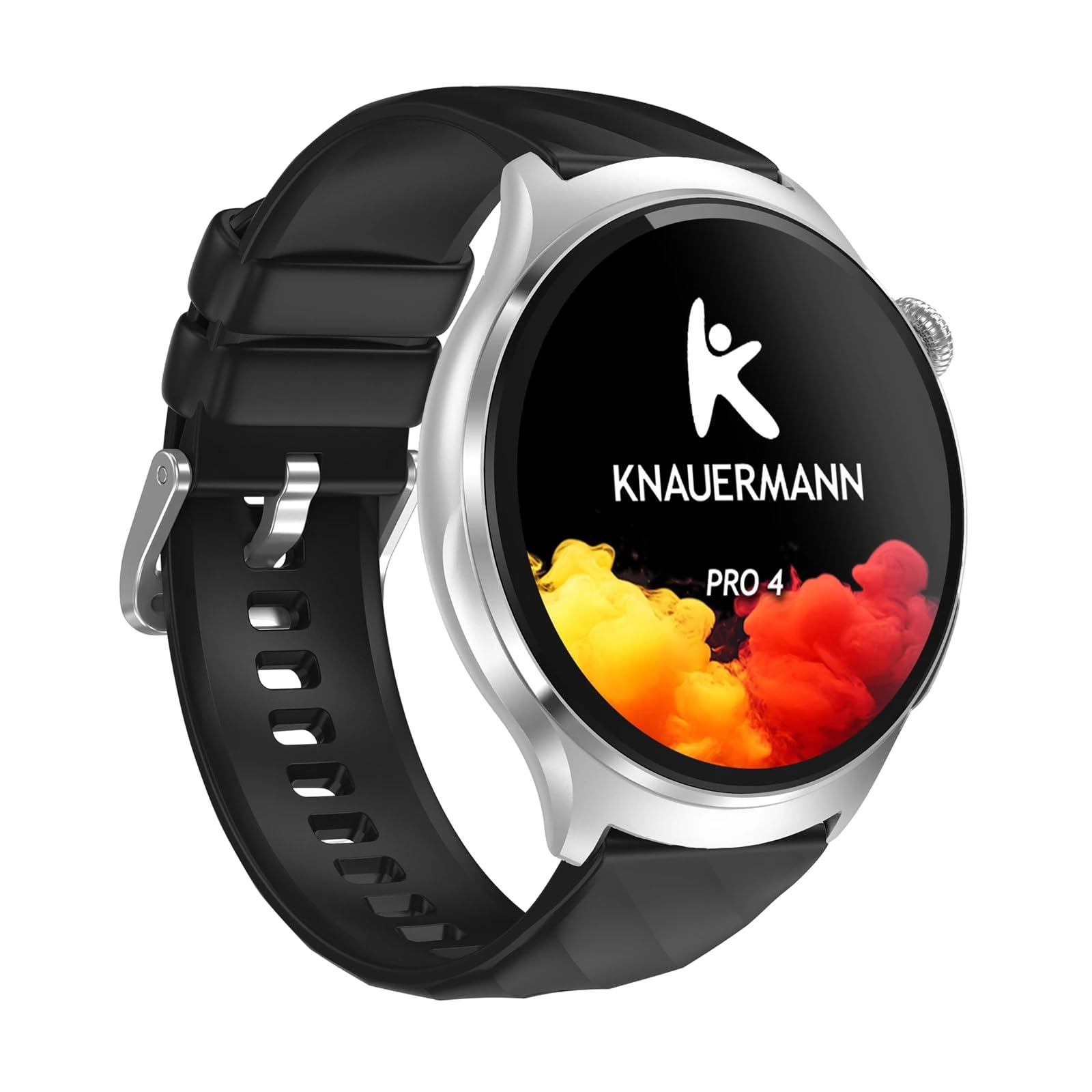 Knauermann Pro 4 ECG Healthy Watch - Reloj Inteligente con función telefónica – Reloj Inteligente Plateado – Pulso presión Arterial oxígeno en Sangre HRV – Análisis del sueño – para Hombre y Mujer