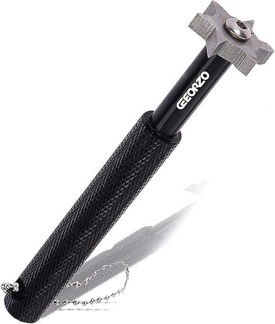 GEEORZO Golf Club Groove Sharpener, Golf Club Cleaner and club repair with 6 Carbide Tungsten Steel Cutters,Re-Grooving Cleaning Tool Accessories, Perfect Tool for All Golf Irons
