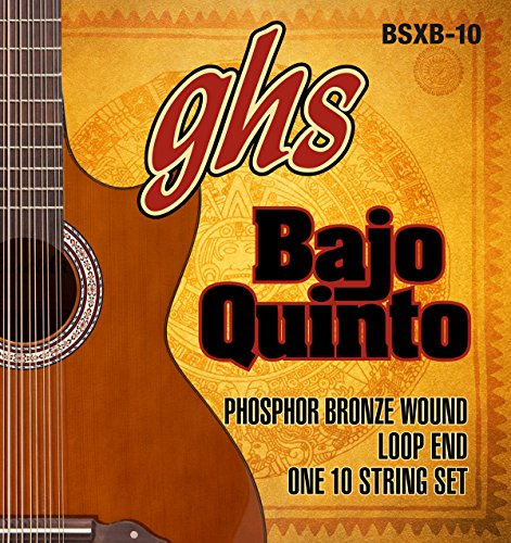 GHS Strings BSXB-10 PHOSPHOR BRONZE BAJO QUINTO Strings, Loop End