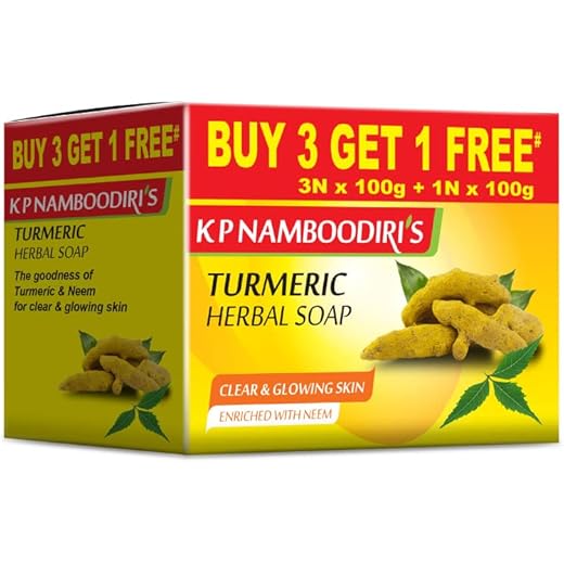 K P NAMBOODIRIS Turmeric Soap - Ayurvedic Skincare 100g