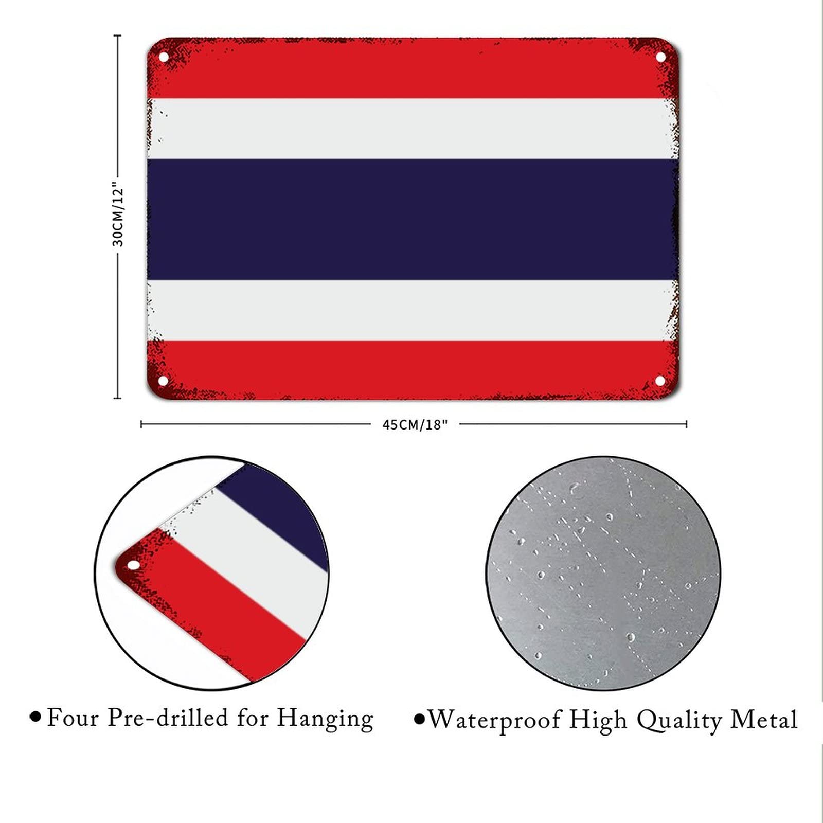 Amazon.com: Thailand Flag Metal Sign Thailand Metal Sign Rustic