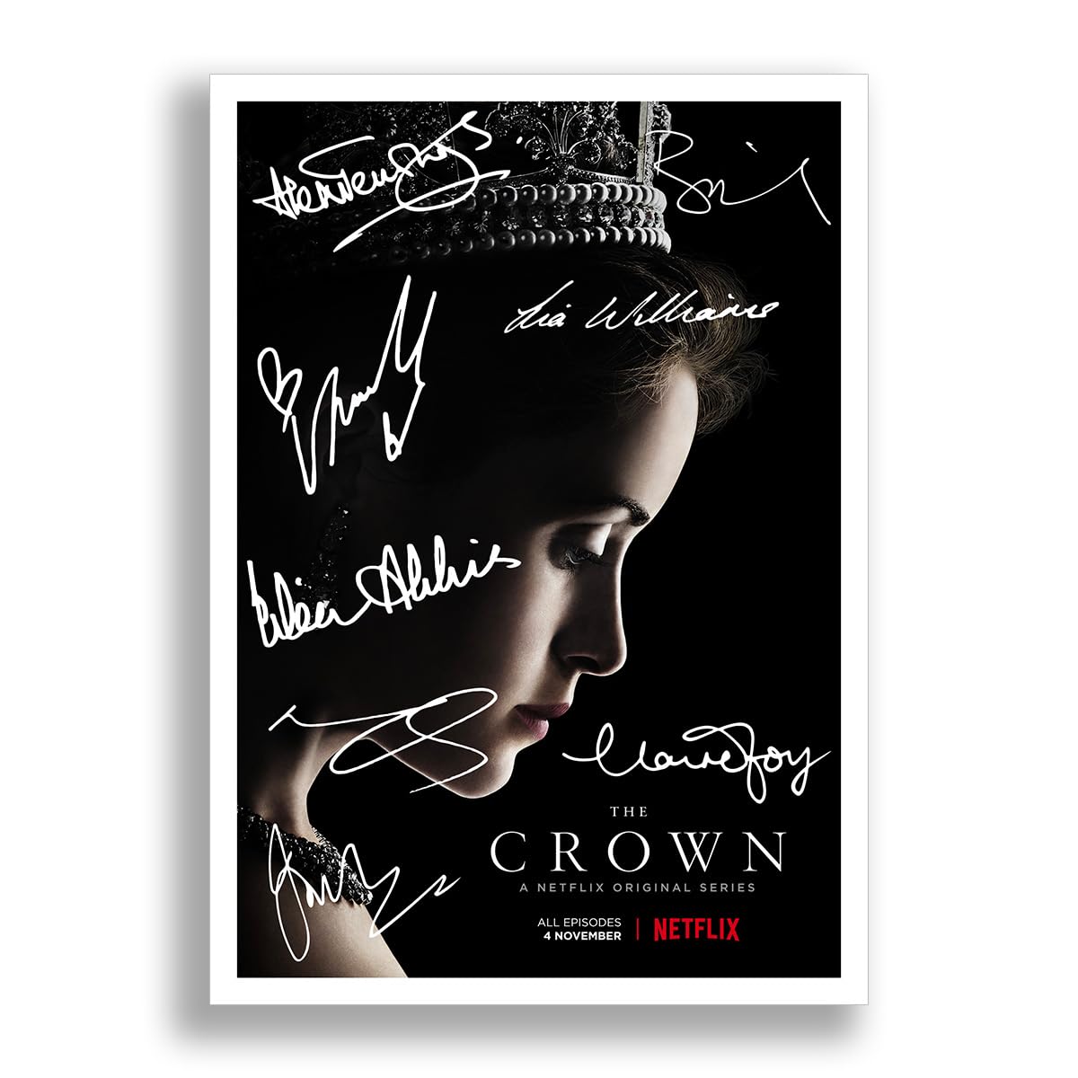 Memorabilia The Crown Cast Signed Autograph Signature A4 Poster Photo Print Photograph Artwork Wall Art Picture TV Show Series Season Gift (POSTER ONLY)