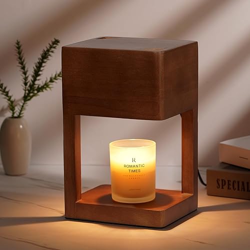 Lámpara para calentar velas en frasco, madera, eléctrica, regulable, temporizador, regalo de cumpleaños y Navidad para mamá y decoración del hogar,