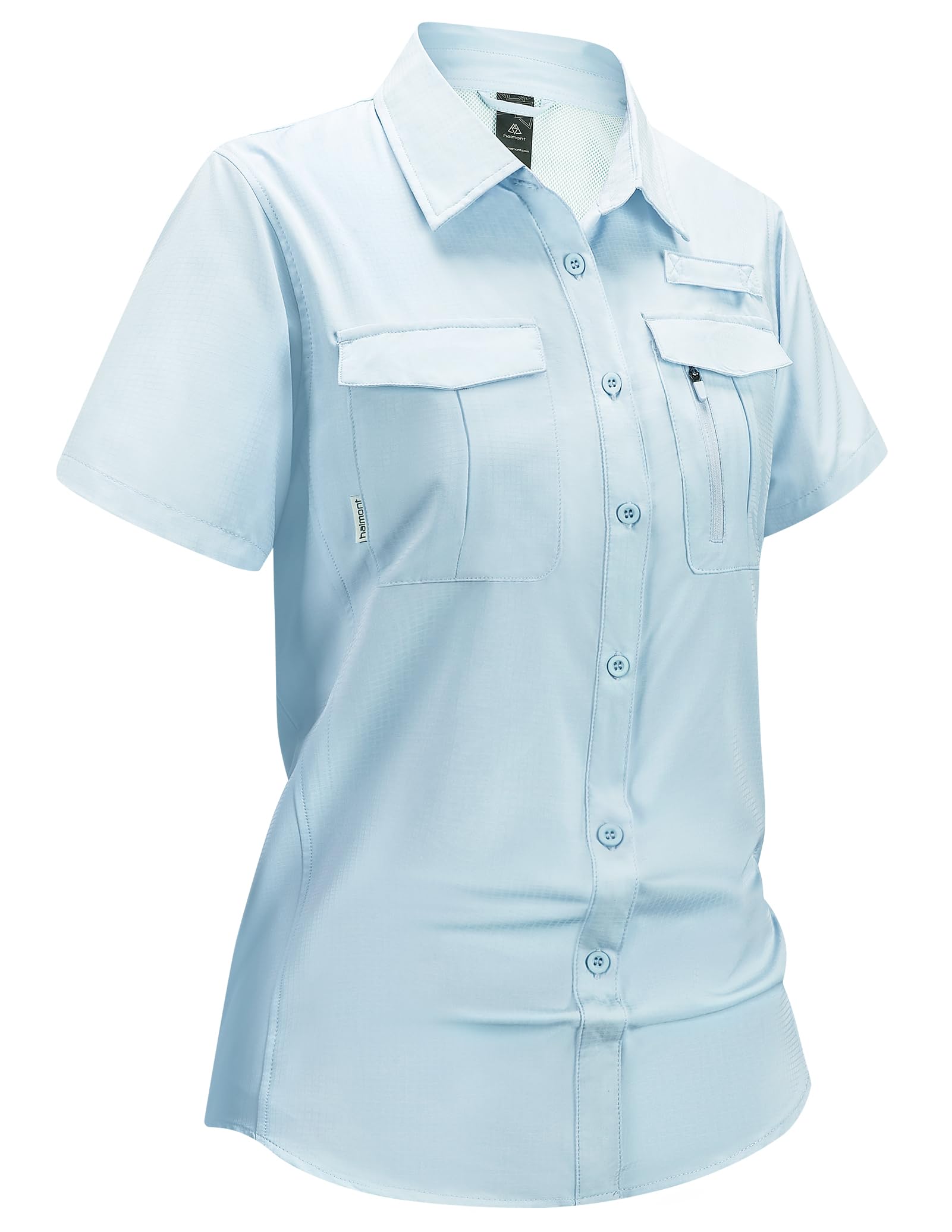 Haimont Women's UPF 50+ Short Sleeve Hiking Button Down Shirt