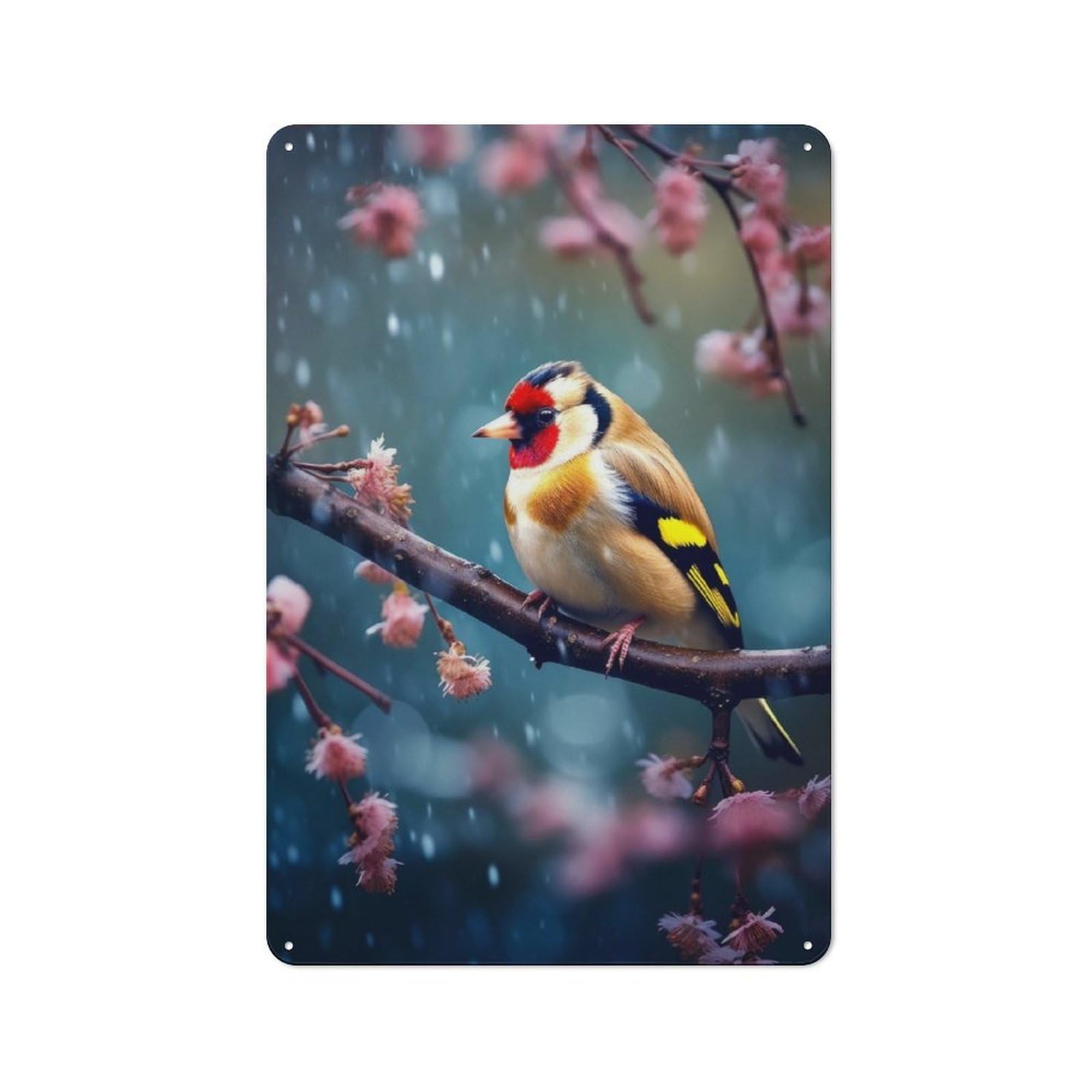 Junmoney Majestic Bird Goldfinch Vintage Tin Sign 30X20cm Featuring For Café Or Home Bar, A Metal Wall Feature For Cafés And Home Bars