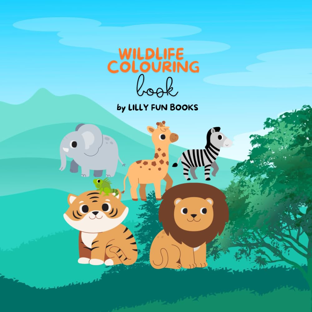 Wildlife Colouring book: simple and cute animal drawing book