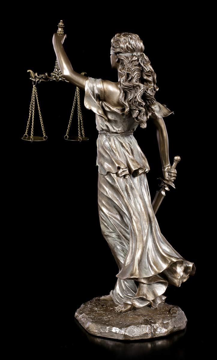 Unbekannt Figura Themis - Dea con Spada e Bilancia Greca Dekofigur, Bronzato & Colorato,H 34 cm, Serie: Studio Collection
