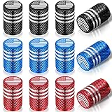 12 Pieces American Flag Valve Stem Caps Colorful Tire Caps USA Flag Valve Caps Aluminum Alloy Stem...