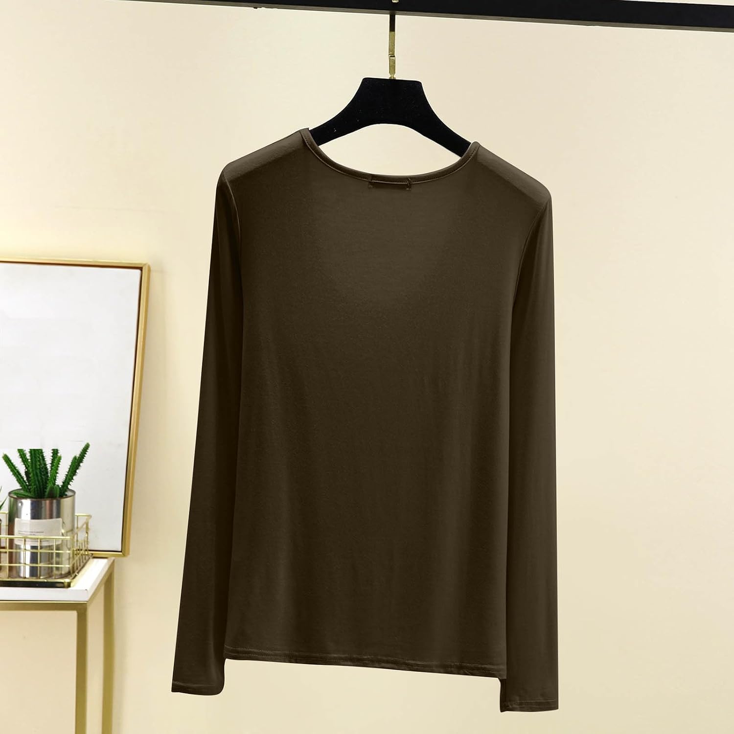 Oplxuo Women's 2025 Fall Basic Solid Sleep T-Shirt Loose Comfy Scoop Neck Tunic Tops Soft Long Sleeve Lounge Pajamas Shirts
