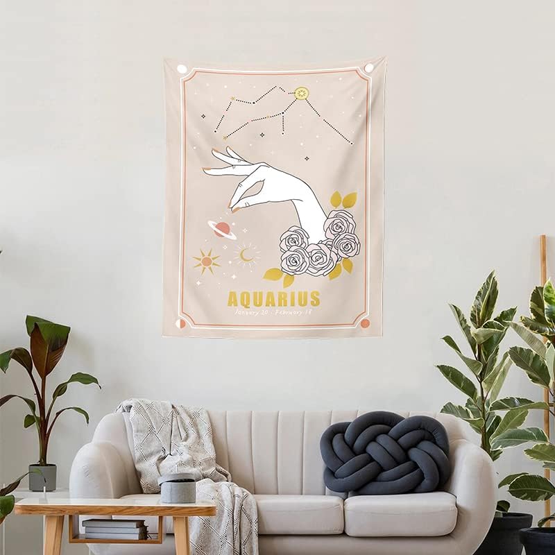 Miniatura 7 de Kanora Tapiz de tarot de mano mágica, tapiz de adivinación de astrología, tapiz de constelación, tapiz de flores de sol y luna, tapiz estético para