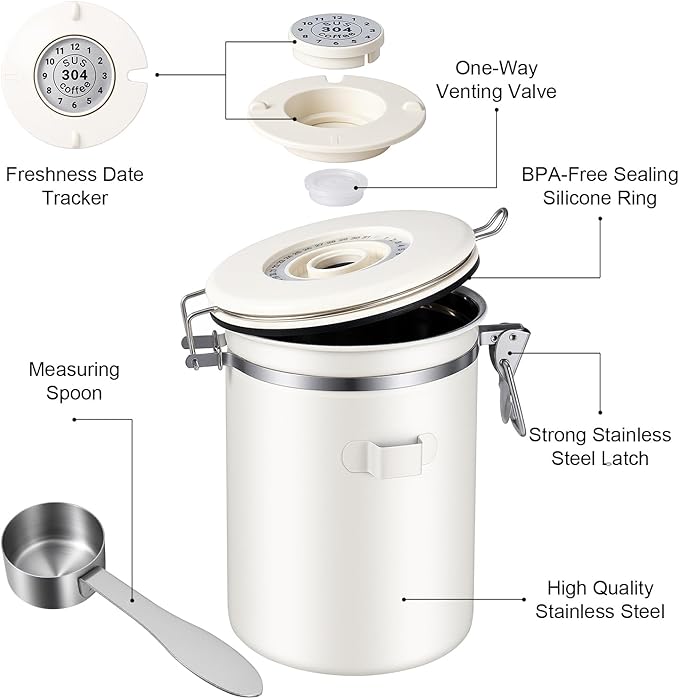 Kirecoo Canister Acero Inoxidable 22 oz para Café, Cereal, Azúcar, Té miniatura 5