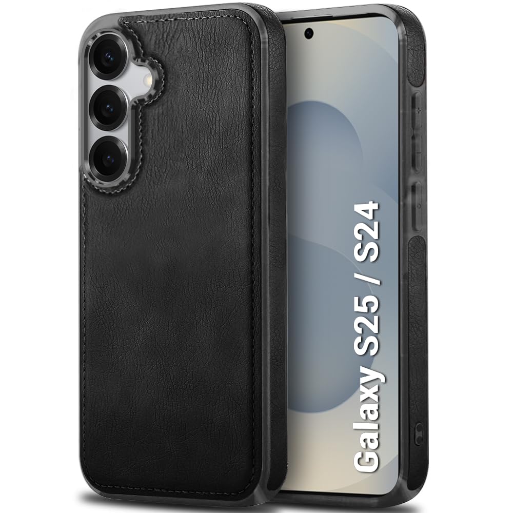 TheGiftKart Genuine Leather Finish Back Cover Case for Samsung Galaxy S25 / S24 5G | Raised Edges for Camera & Screen Protection | Shockproof Stunning Minimalist Design (MagSafe Compatible, Brown) — Amazon image 11