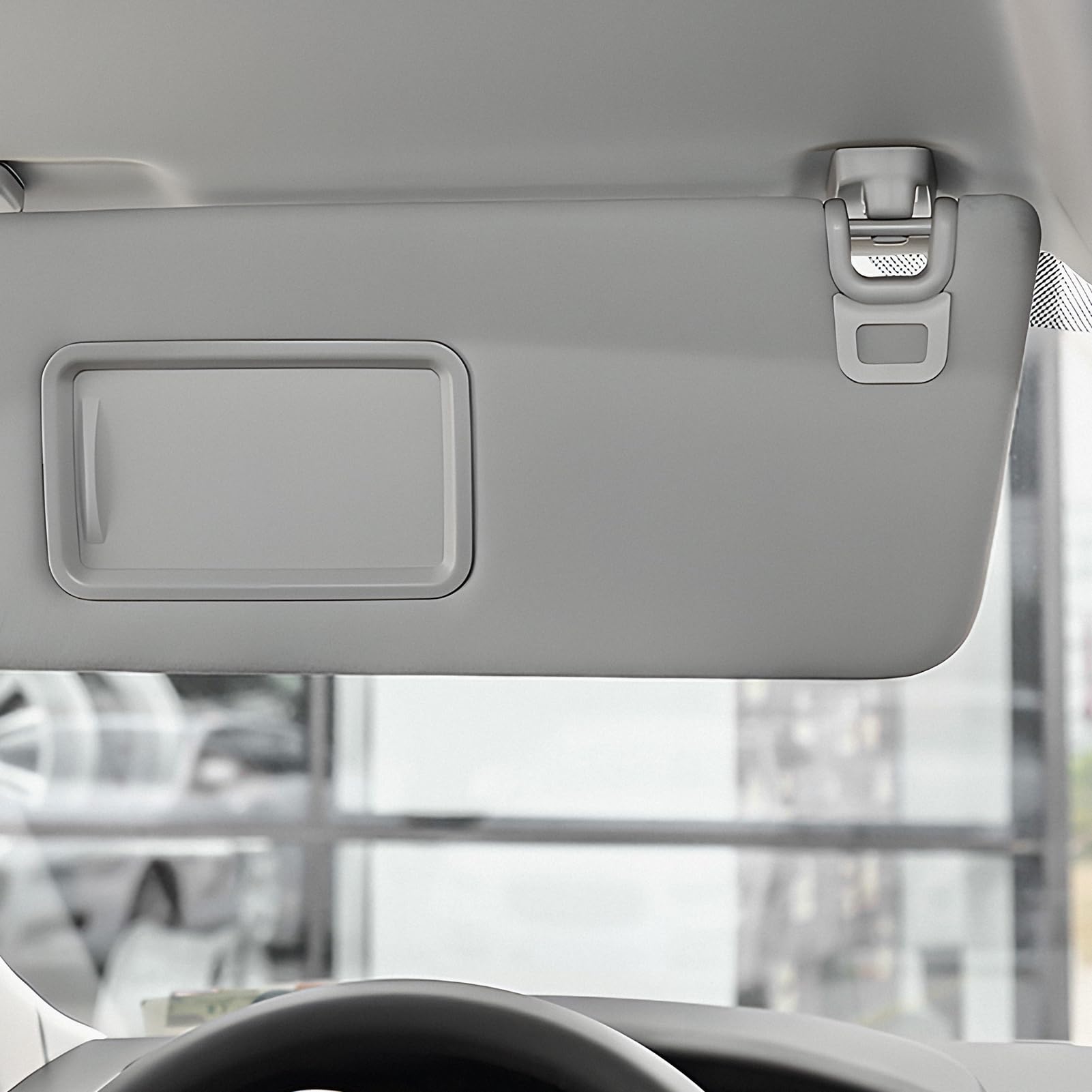 2 sztuki klipsów do osłony przeciwsłonecznej, uchwyt do osłony przeciwsłonecznej, kolor szary, do VW Caddy, Golf Mk4, Sharan, Passat Polo, Amarok, Transporter, T5, Touran, Seat, Ibiza, Leon, Skoda