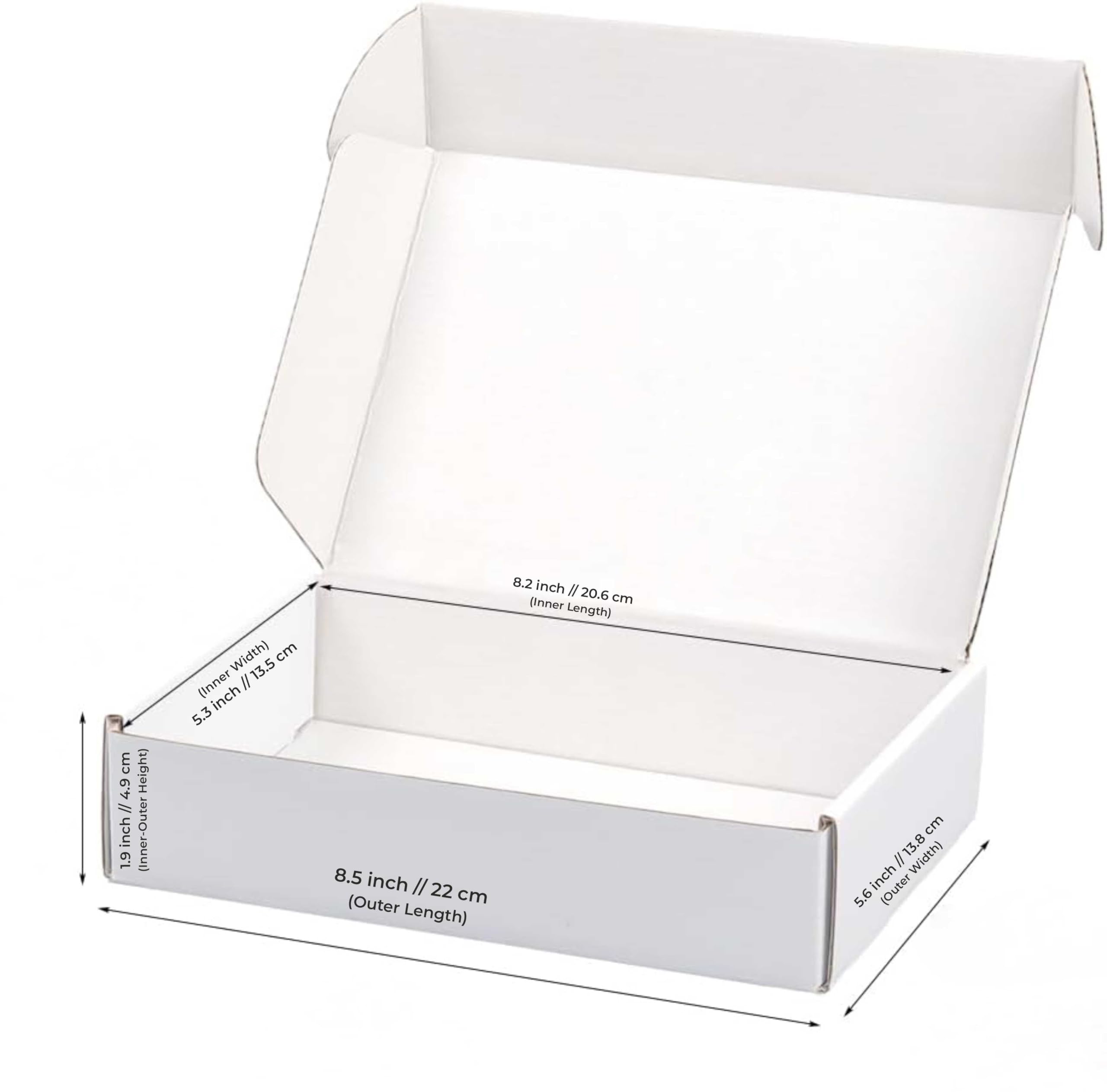 Thermo White Corrugated Laminated Self-Locking 3-Ply Box - Ideal for Courier, Mailing, Parcel, Packing, Storage, Gifts (8.5 x 5.5 x 2 Inches) - Pack of 30 (B07MDN719T) Amazon Price History, Amazon Price Tracker