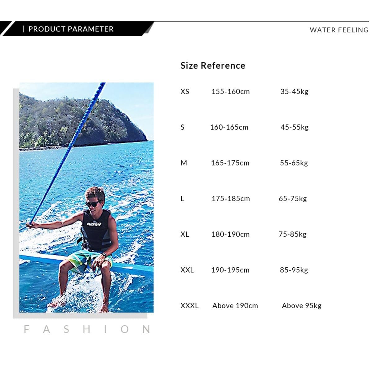 Unisex Hohe Auftriebskraft Tragbar Schwimnweste Verstellbar Nylon EPE Schaum für Surfen Driften Motorboot Wassersport