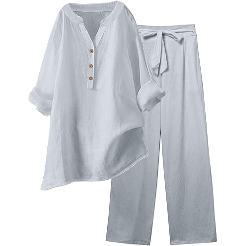 Women%27s%20Trousers%20Suit%3A%20Two-Piece%20Outfit%2C%20Wide-Leg%20Pants%20Sets%20with%20V-Neck%20Blouse%20and%2