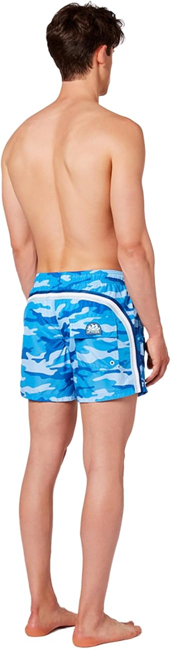 SUNDEK Mens Elastic Waist Boardshort, Swim Trunks 14 Length 5 Inseam