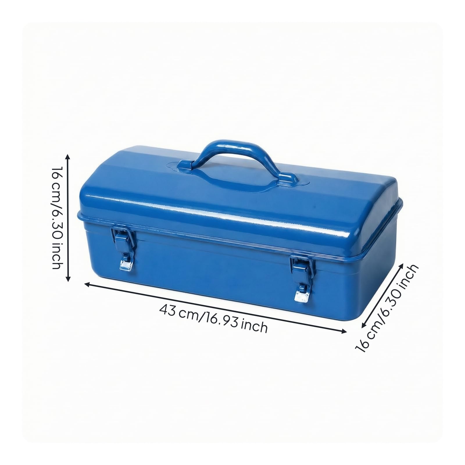 Caja Herramientas con Asa Reados, Caja Herramientas Metal, Multiusos, para Taller, Negro