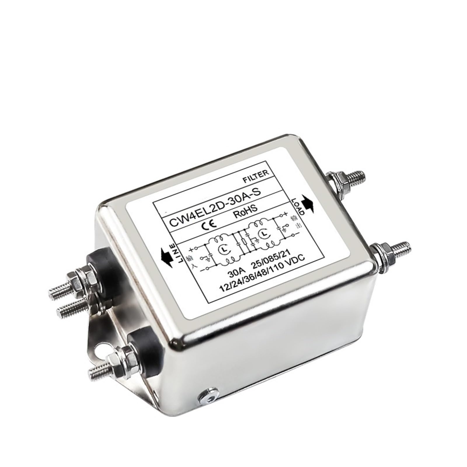 CW4EL2D-30A-S einphasiger zweistufiger Netzfilter DC12V 24V 48V 100V