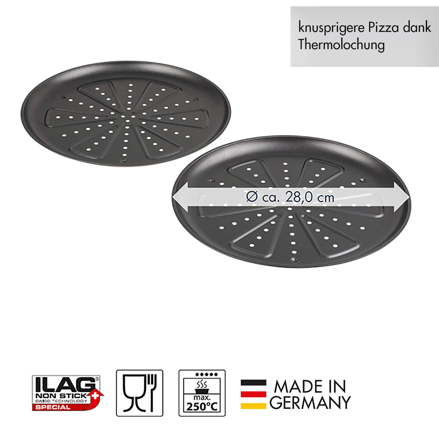 CHG 9776-46 Pizzablech, 2 Stück (d = 28 cm)