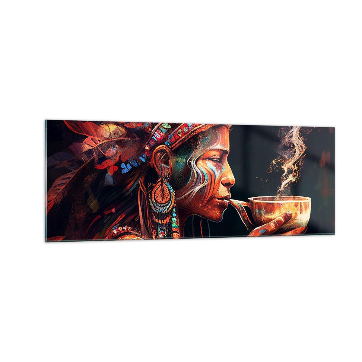 Deco Cadre Décoration Salon Chaman Indien Ayahuasca Moderne Impression Sur Toile 120x80cm Image Tableau Decoration Murale Chambre Horizontal Art Wall
