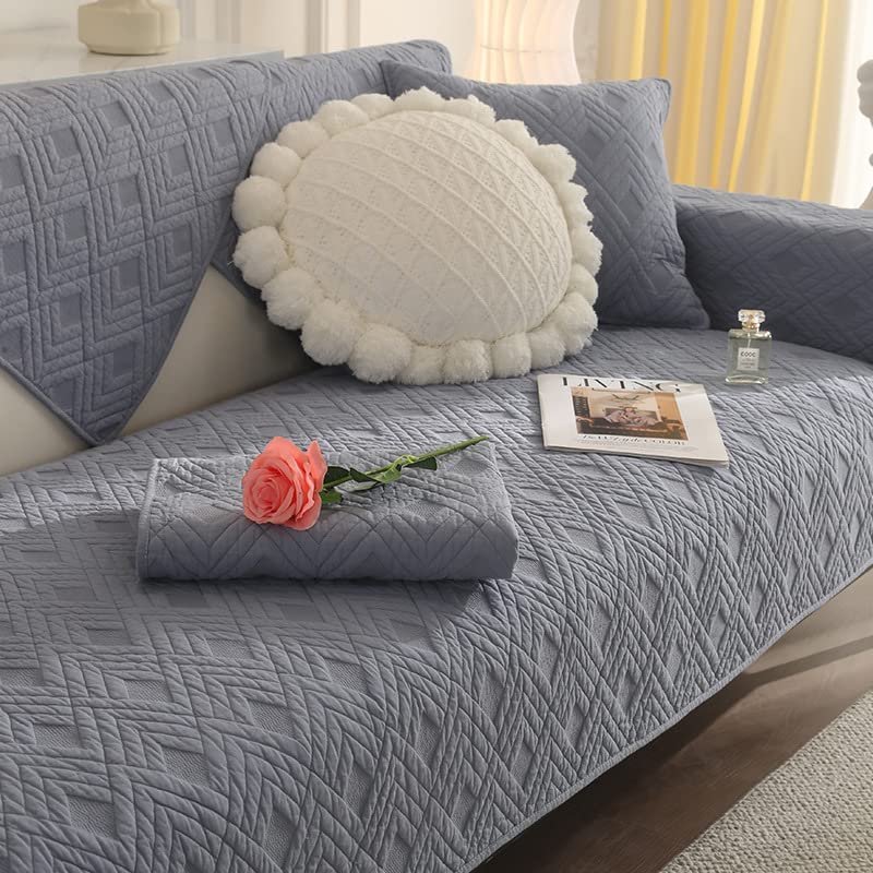Housse de canapé bleue 014 lavable et facile à installer pour salon
