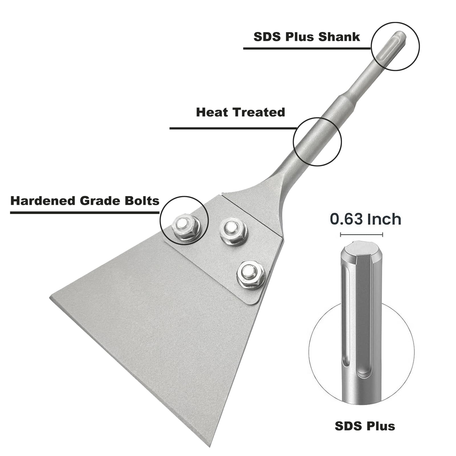 Greywolf Kit raschiatore SDS Plus, 12,7 x 27,9 cm, strumento di rimozione piastrelle per trapano a percussione SDS Plus, strumento per la rimozione di tappeti, lama in acciaio al carbonio di alta