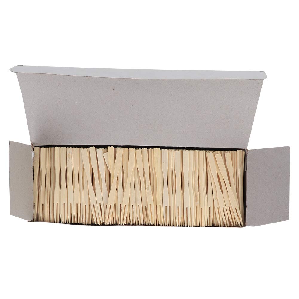 800Pcs Disposable Mini Forks Dessert Forks Wooden Cake Fork Bamboo Forks Household Disposable Tableware for Tasting Food Fruits Cakes Pastries Desserts