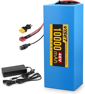 VISET 48V/36V/24V Ebike Battery 10AH 14AH 20AH 30AH Electric Battery Lithium with BMS, Compatible with E-Bikes, Scooters, ATVs, Motorcycles and More, for 100-1000W Motor