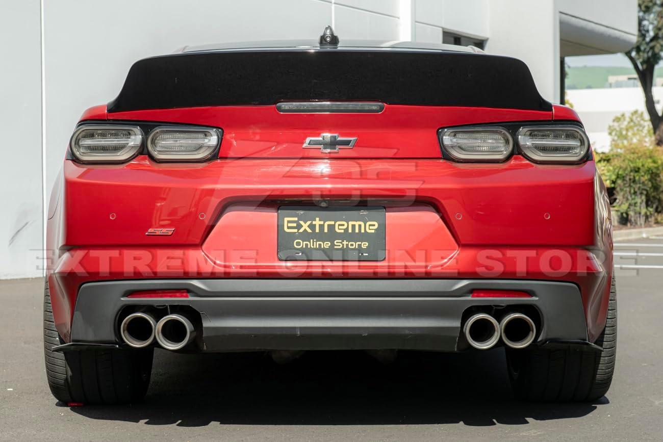 Replacement for 2016-2024 Chevrolet Camaro All Models | Performance Ducktail Style ABS Plastic - Painted Glossy Black Rear Trunk Lid Wing Spoiler