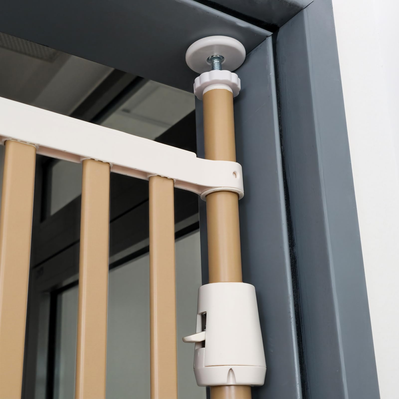 Tenzo-R Absperrgitter Treppenschutzgitter Beige 86-96cm 180cm Hoch