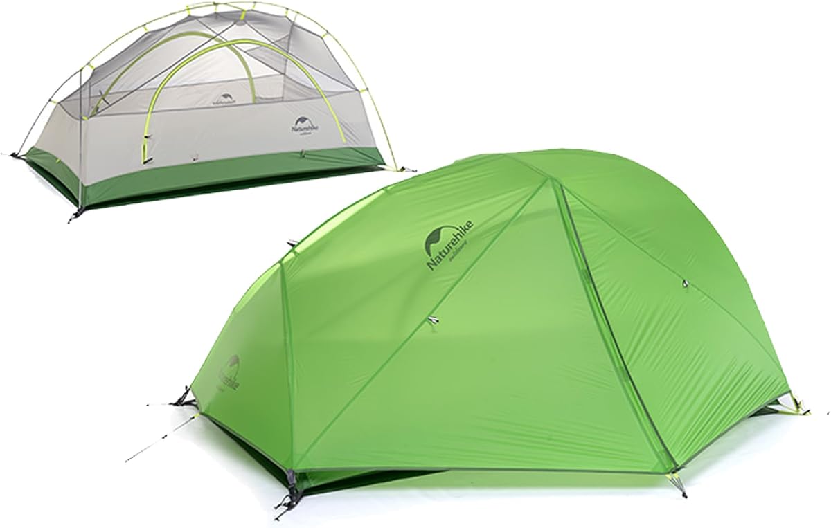 Naturehike Star River Tienda de campaña ultraligera para 2 personas: tienda de campaña impermeable para 3 estaciones, fácil instalación, doble capa para dos hombres para senderismo, caza, actividades al aire libre, viajes, ciclismo