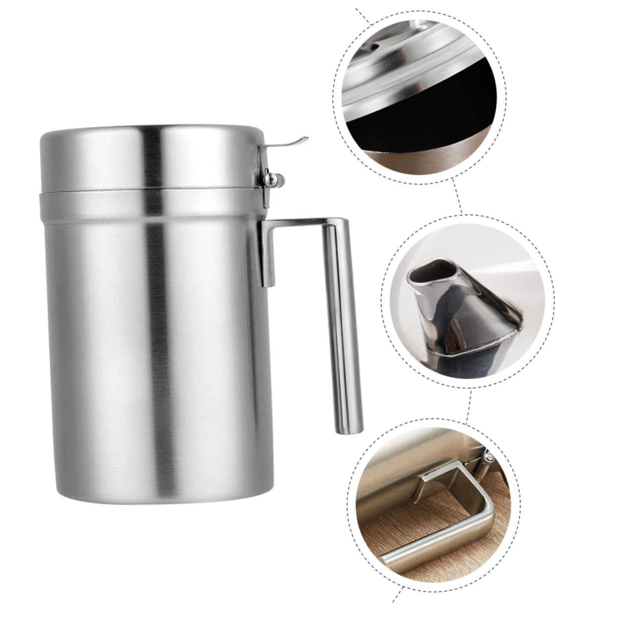 Sosoport Botella Dispensadora de Aceite Acero Inoxidable Aceite Vinagre y Salsa Cocina Diseño Anti-goteo para Uso Mesas y Encimeras