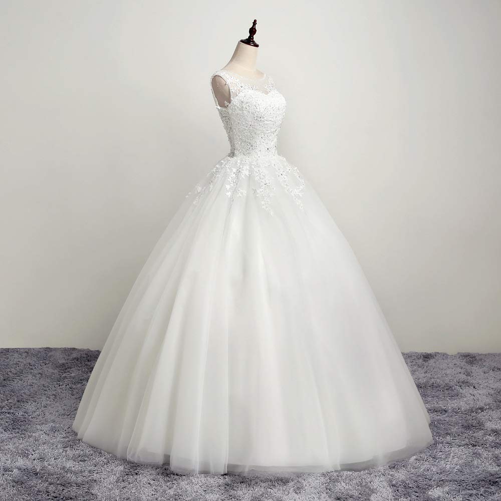 Vestidos Elegantes para Fiestas de Bodas de la Serie a de Encaje, TAIGUHUI, Blanco, 6