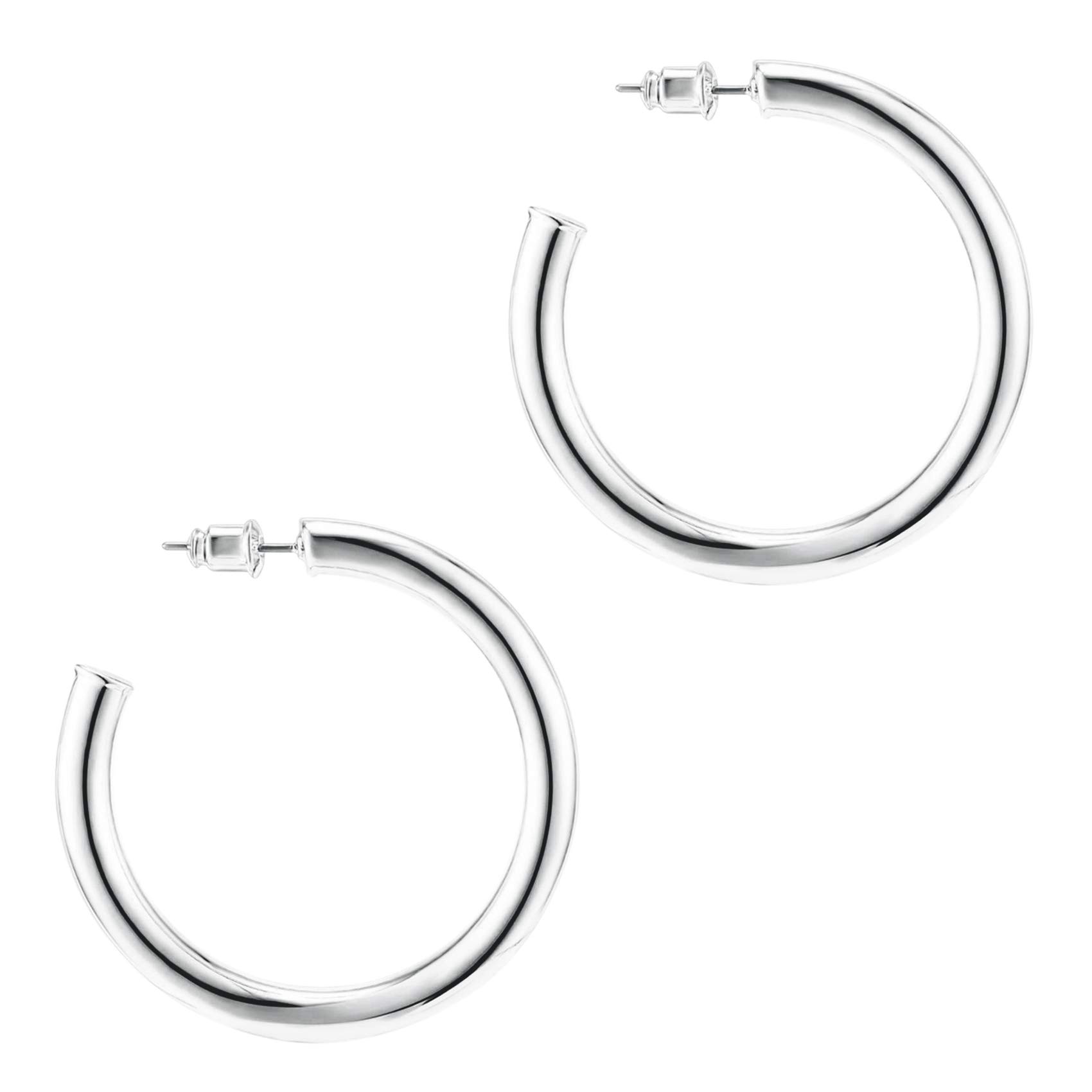 PAVOI 14K Gold Plated Lightweight Hoop Earrings for Women, Infinity Hoops