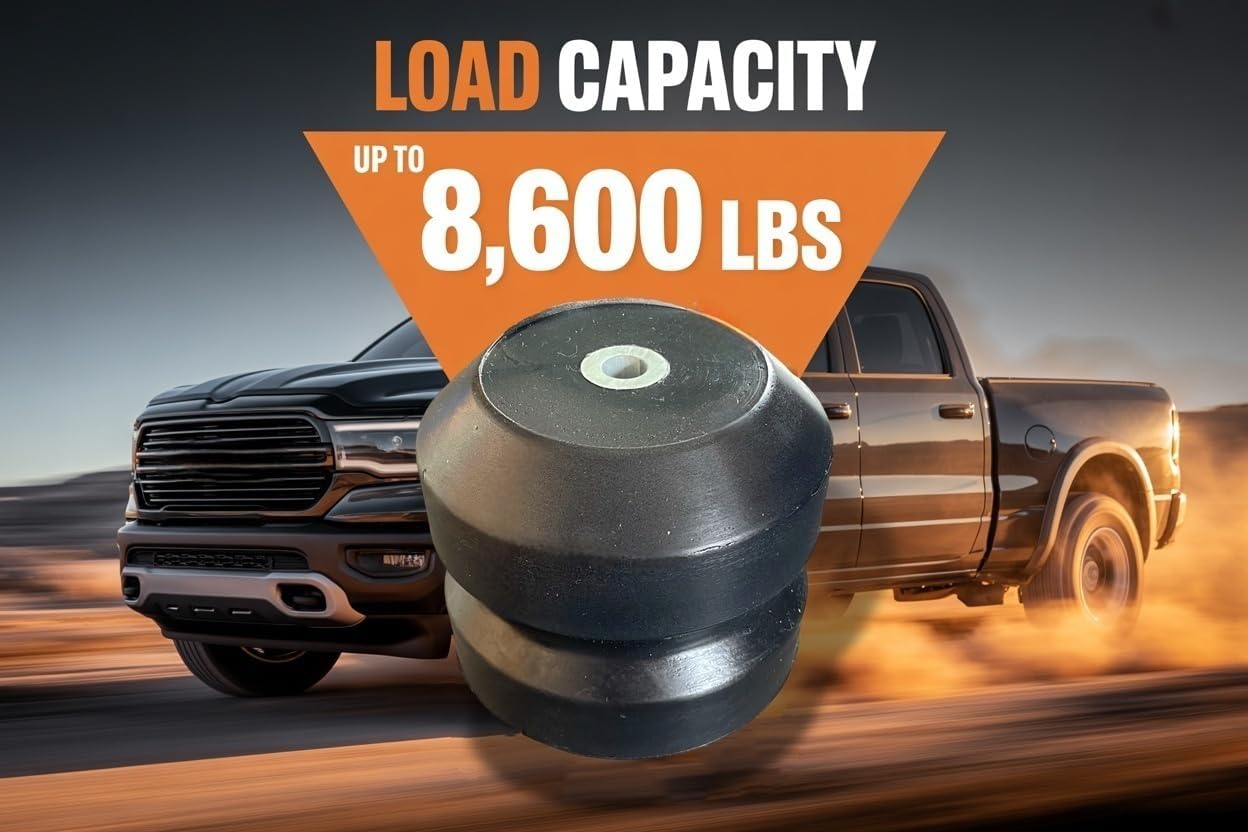 DR3500CA Rear Suspension Enhance Rubber Helper Spring Kit Compatible with 2003-2024 Dodge Ram 3500 RWD 4WD Bumper Stop/Cushions Up to 8600 lbs Load Capacity