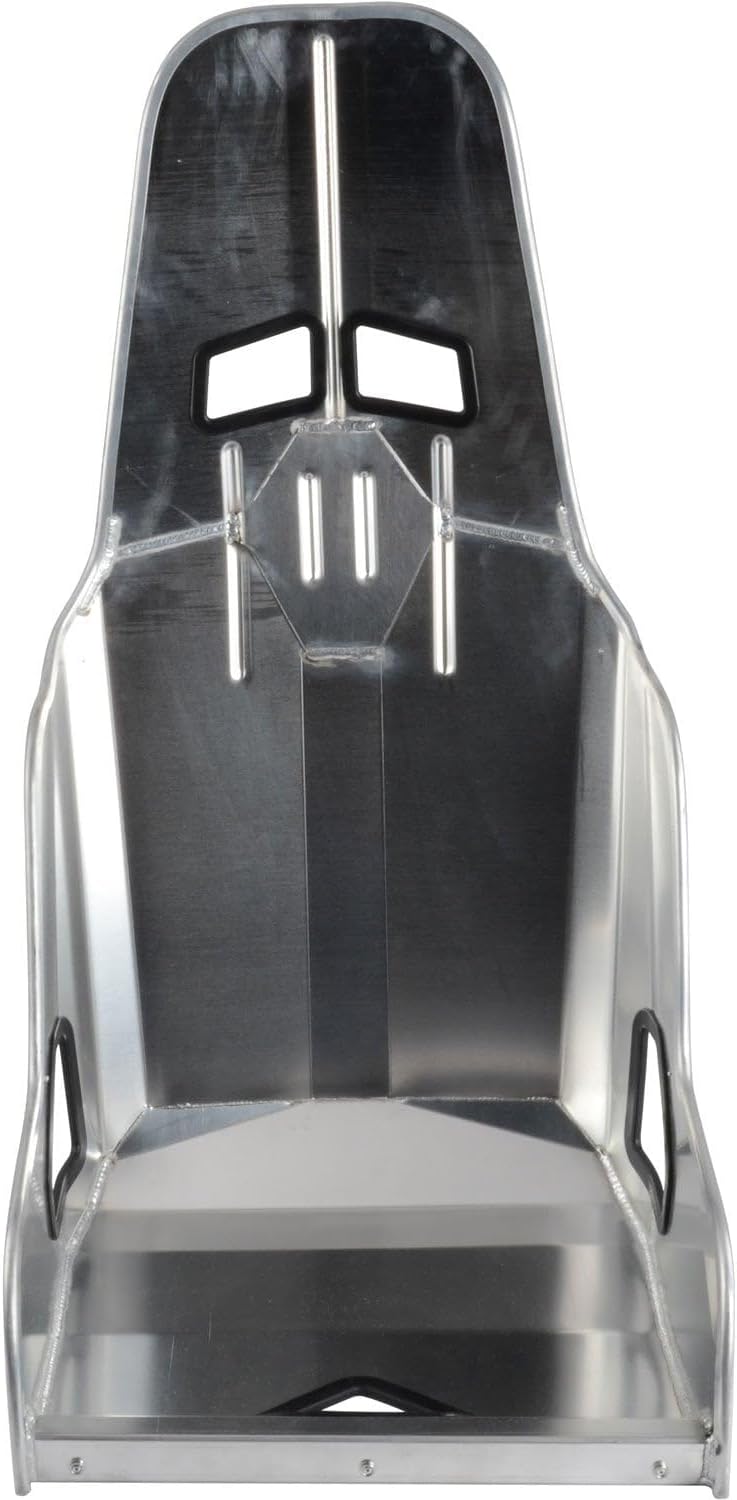 JEGS Aluminum Racing Seat | 18 Degree Layback Angle | 18” Hip Width | Tubular Rolled Edges | Precision Laser Cut, CNC Machine Formed & Tig Welded