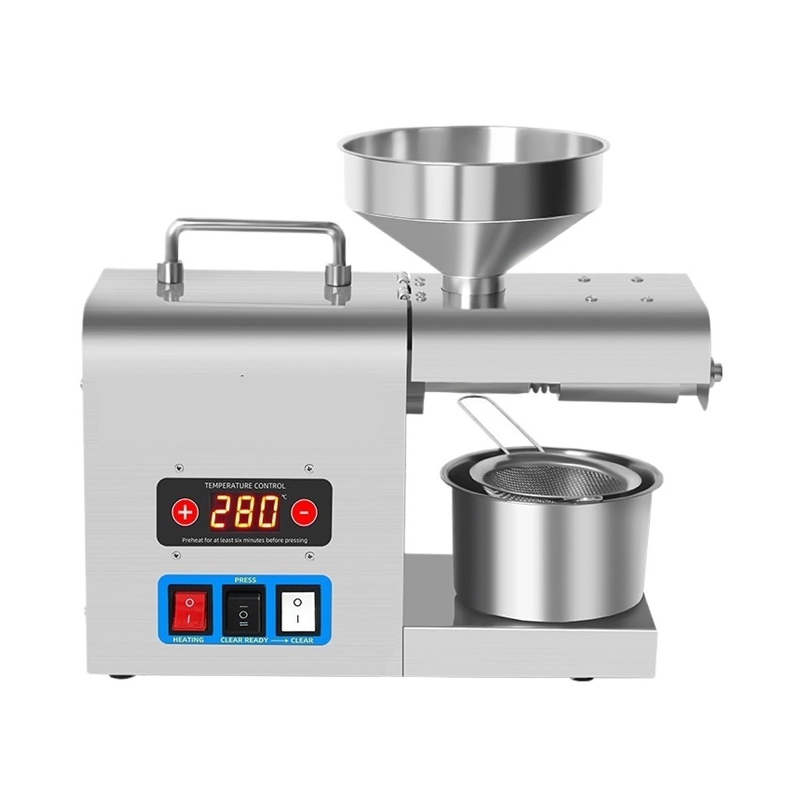 HCZKIUJY Electric Oil Presser Stainless Steel Cold Hot Extractor For Peanut Sesame Sunflower Press Machine Intelligent Temperature Control