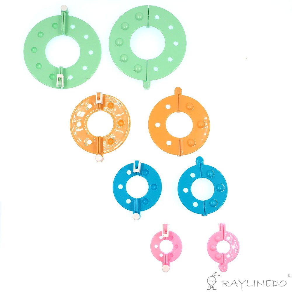 RayLineDo® 4-Size Pom-Pom Pompom Maker Fluff Ball Weaver DIY Knitting Craft Tool Kit - Random Color