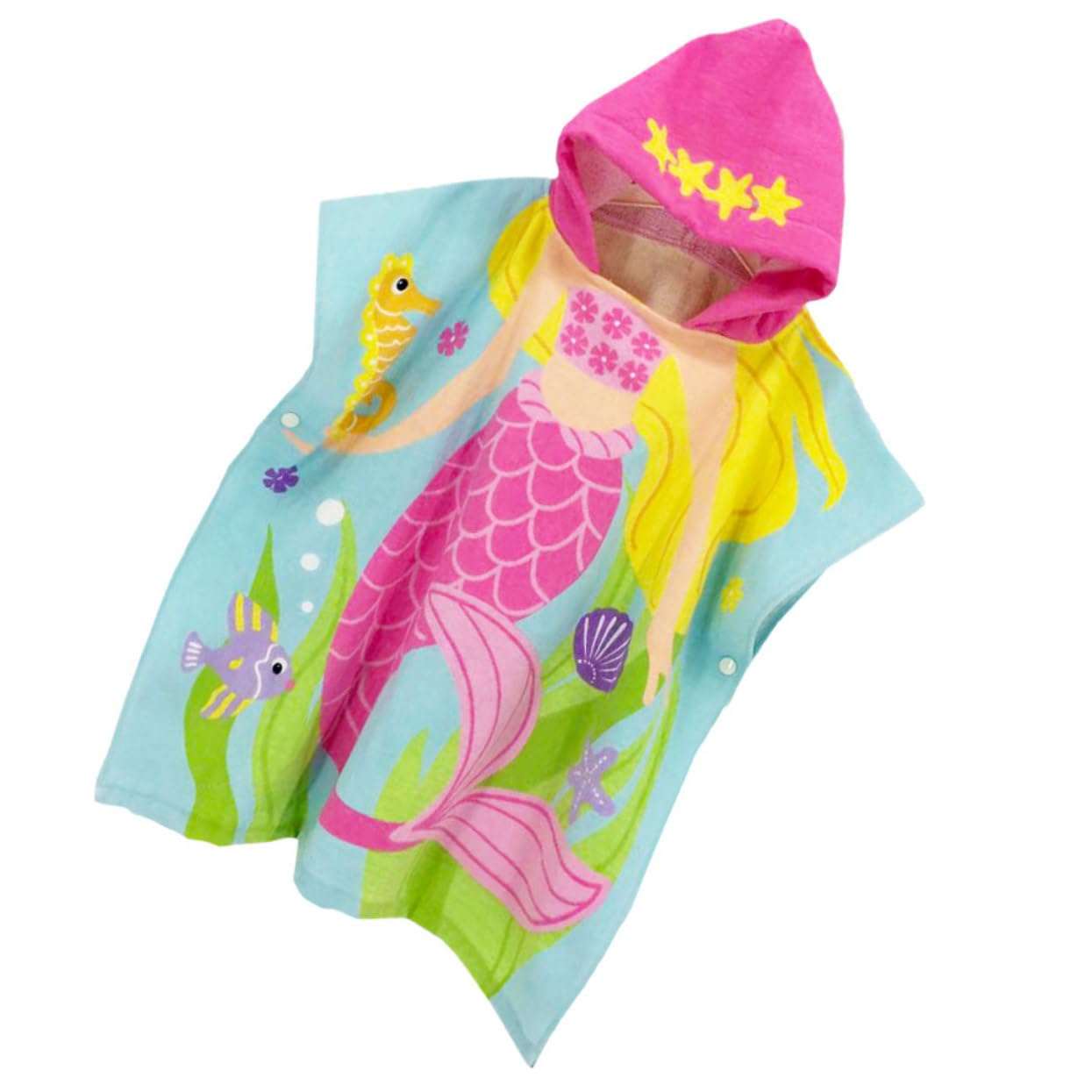 Algodón Toalla Rosa Capucha de Sirena Playa, para Niños
