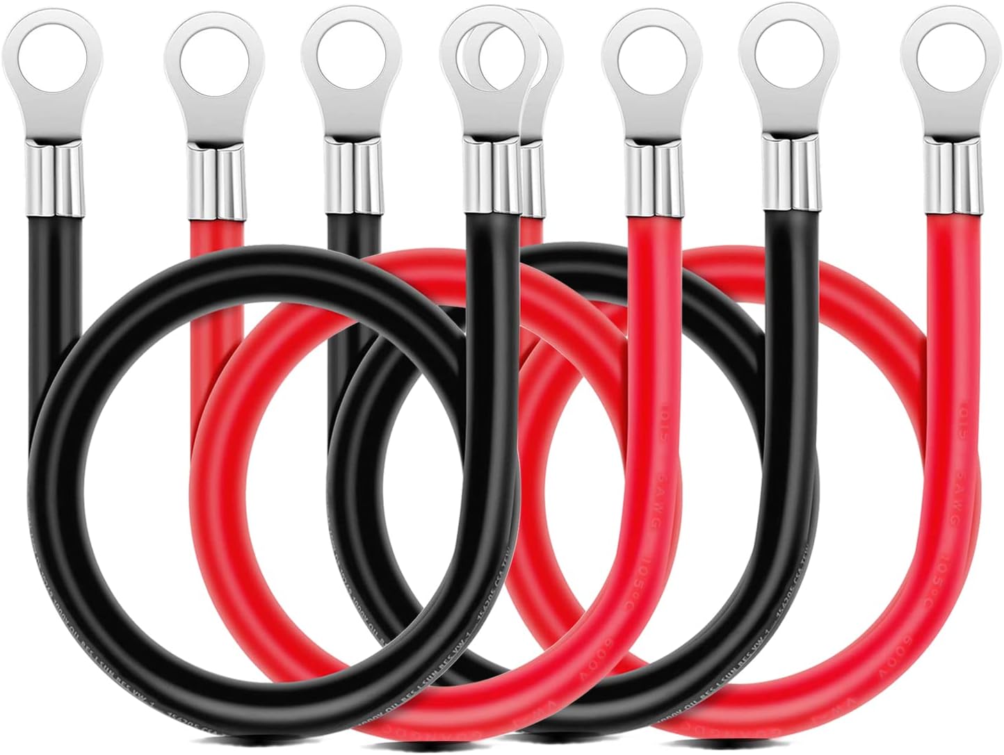 LDOPTOBattery Cable 6 Gauge wire 20 Inches Battery Cables with terminals Automotive Replacement Connectors, Red + Black Jumper Cables for Car Motorcycle Marine Battery RV Battery Cables, 2 assembly