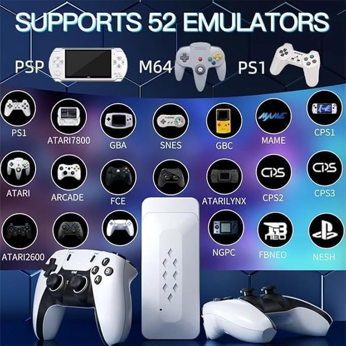 DASHDYNAMO M22 Game Stick Console | 30,000+ Preloaded Modern & Retro Games | 64GB TF Card | 2.4G Wireless Dual Controllers | 1080p HDMI Plug & Play for TV | Supports 52+ Emulators 4