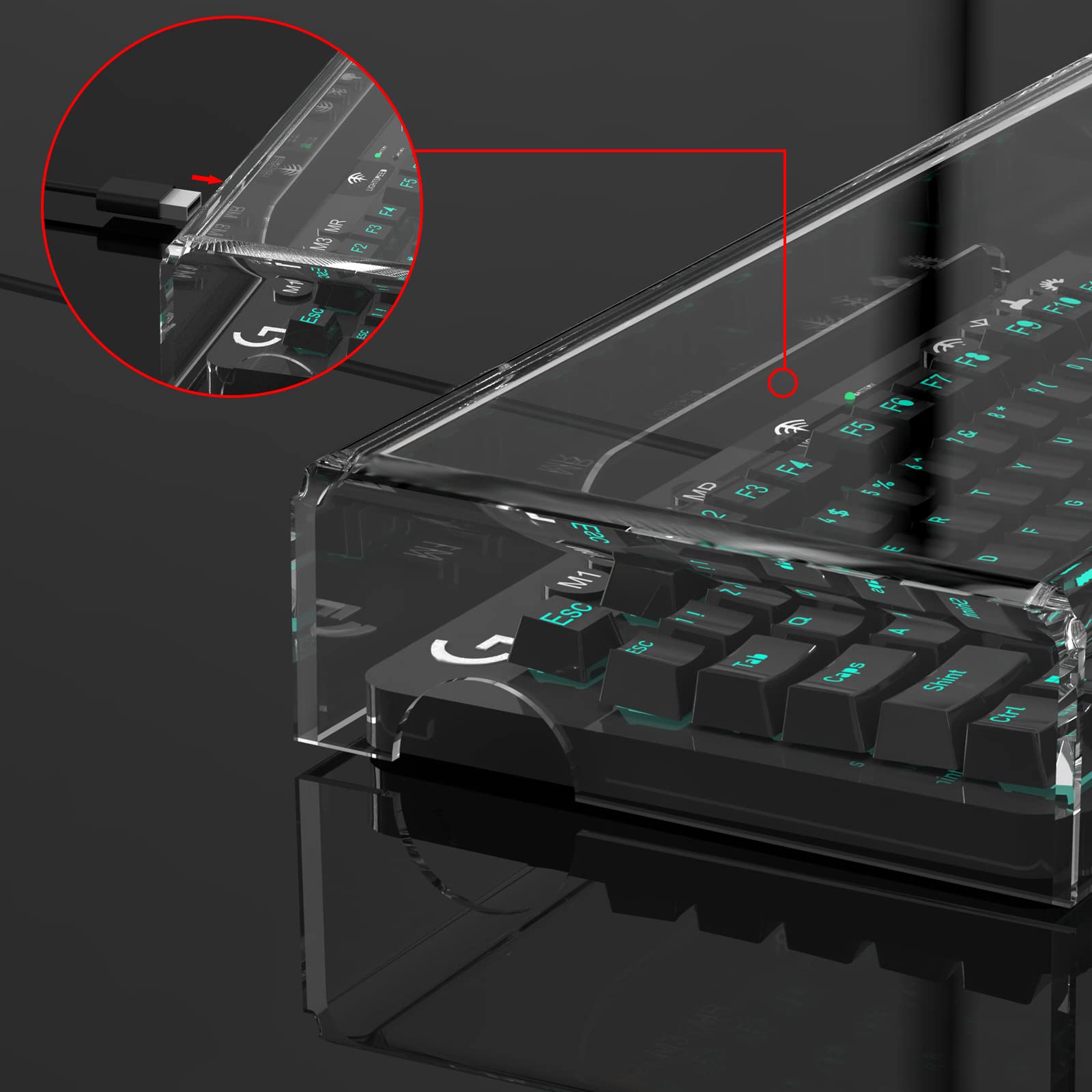 Cubierta Antipolvo de acrílico Transparente Geekria para teclados mecánicos Gaming Tenkeyless TKL 80% de 87 Teclas, Protector rígido para Logitech G Pro TKL/G Pro X TKL / G915 TKL