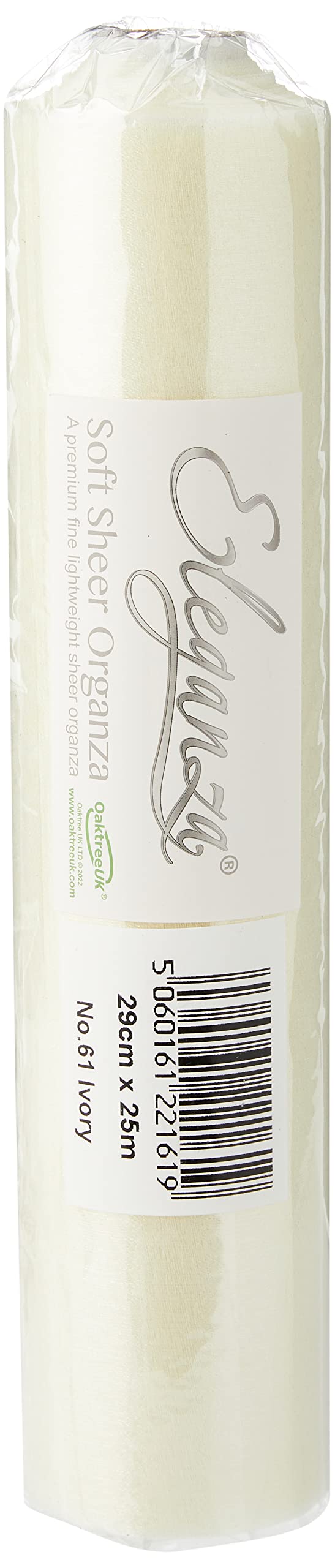 Eleganza Number 61 Ivory Soft Sheer Organza 29Cm X 25M No.61,