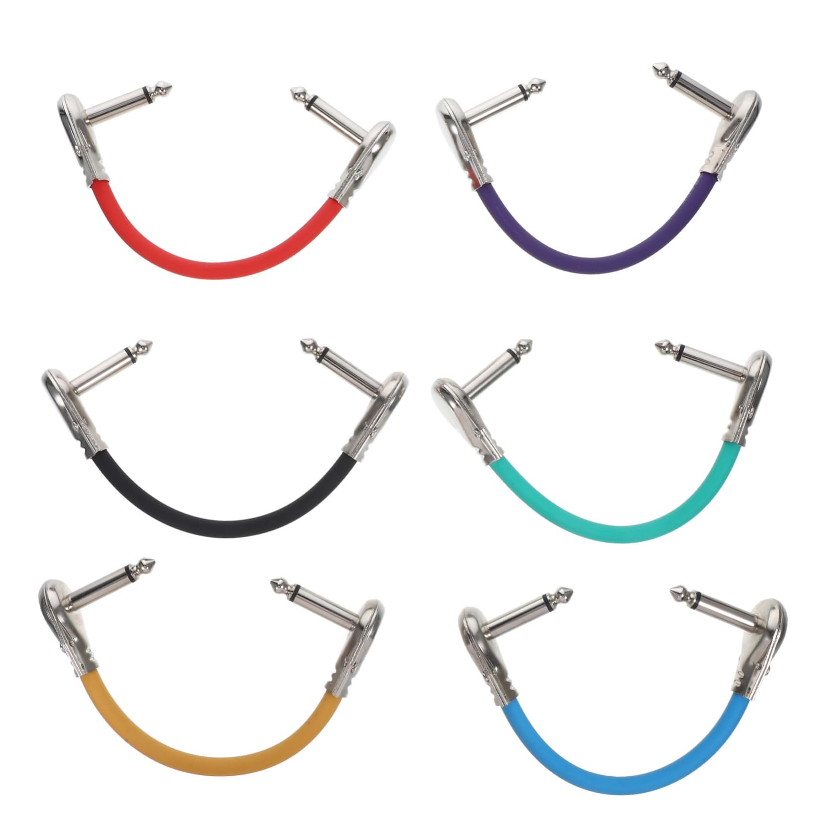 Toddmomy Guitar Pedal Patch Cables 6.35mm Guitar Wire Patch Cable Pedal Connector Adapter