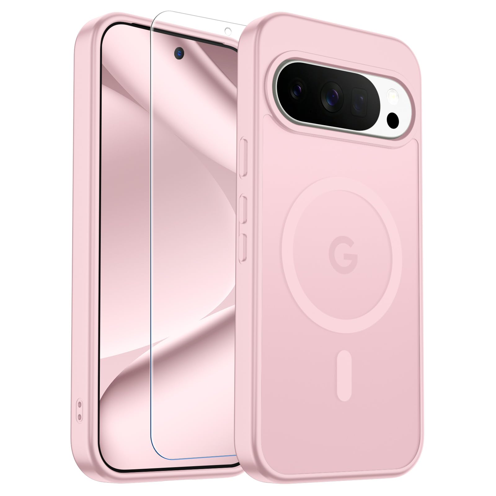 Photo 1 of SUPFINE Magnetic Pixel 10/10 Pro Case with Screen Protector - Pink