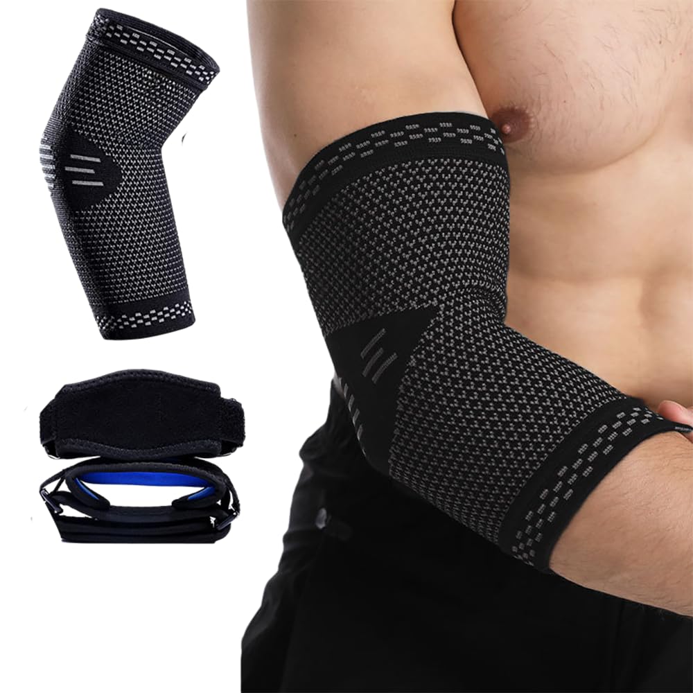 Sweet sevenMedical Grade Elbow Braces - Reduce Pain & Boost Performance | Tennis & Golfer's Elbow Support Gear for Men & Women - 3-Pack
