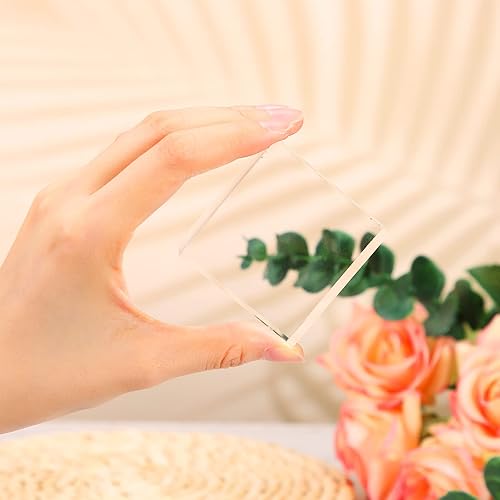 Miniatura 2 de Vicenpal 16 bloques de exhibición cuadrados de acrílico de 3 x 3 x 1 pulgadas, cubo de acrílico pulido transparente, soporte de exhibición de joyas,