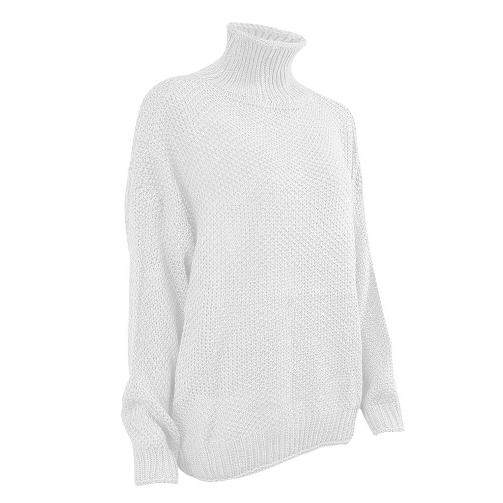 Grobstrick-Pullover Langarm Pullover-Strickoberteil Damen-Rollkragenpullover Basic Langarm Strickpullover Pullover Rollkragenpullover Wolle Kaschmir Pullover Solid Pullover Pullover