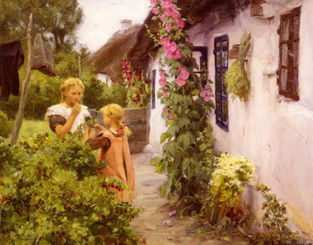 Art mural le jardin de Hans Brendekilde pour salon moderne - 5